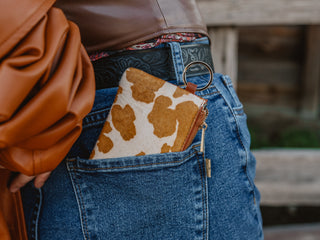 Women - Cow Print Cowhide Leather Wallet - mostwantedusa