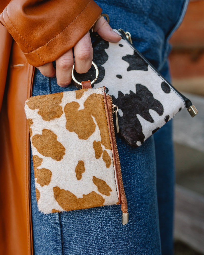 Women - Cow Print Cowhide Leather Wallet - mostwantedusa