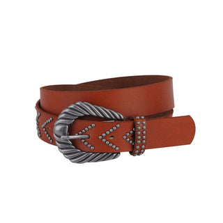 Embellished Studded Leather Belt - Belts - mostwantedusa