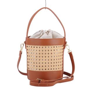 Faux Leather Crossbody Basket Bag - Handbag - mostwantedusa