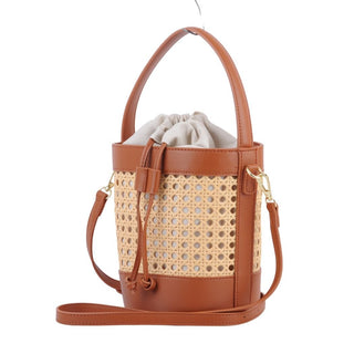 Faux Leather Crossbody Basket Bag - Handbag - mostwantedusa