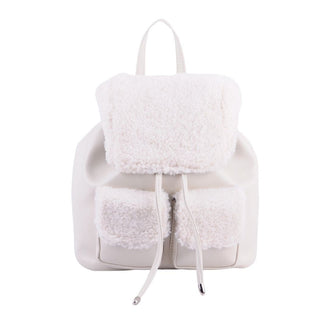 Faux Leather Sherpa Mini Backpack - Handbag - mostwantedusa