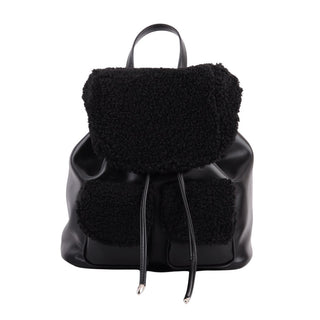 Faux Leather Sherpa Mini Backpack - Handbag - mostwantedusa