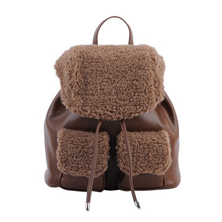 Faux Leather Sherpa Mini Backpack - Handbag - mostwantedusa