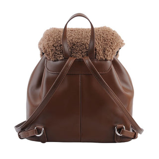 Faux Leather Sherpa Mini Backpack - Handbag - mostwantedusa