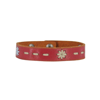 Floral Stitched Leather Bracelet - Bracelet - mostwantedusa