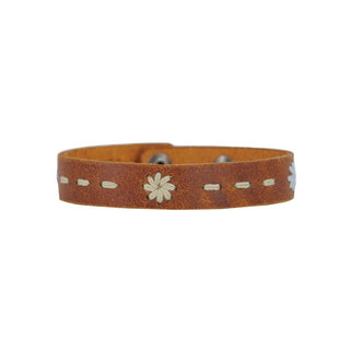 Floral Stitched Leather Bracelet - Bracelet - mostwantedusa