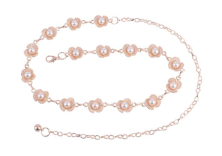 Flower Petal Pearl Chain Belt - Belts - mostwantedusa