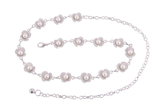 Flower Petal Pearl Chain Belt - Belts - mostwantedusa