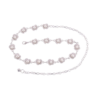 Flower Petal Pearl Chain Belt