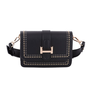 Gold and Silver Studded Camera Strap Crossbody - Handbags - mostwantedusa