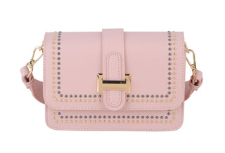 Gold and Silver Studded Camera Strap Crossbody - Handbags - mostwantedusa