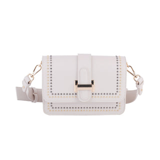 Gold and Silver Studded Camera Strap Crossbody - Handbags - mostwantedusa