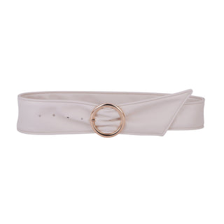 Gold Circle Buckle Vegan Leather Sash Belt - Belt - mostwantedusa