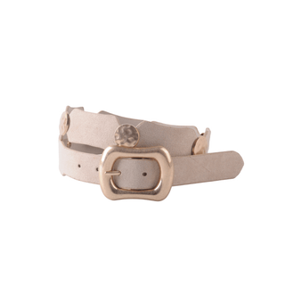 Gold Circle Link and Leather Panel Alternating Pattern Belt - Belt - mostwantedusa