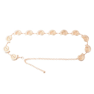 Gold Spiral Seashell Chain Belt - Belts - mostwantedusa