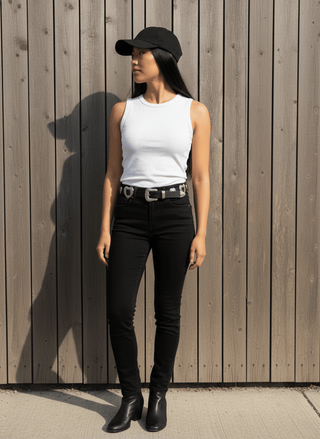 Grunge Silver Heart Concho Leather Belt - Belts - mostwantedusa