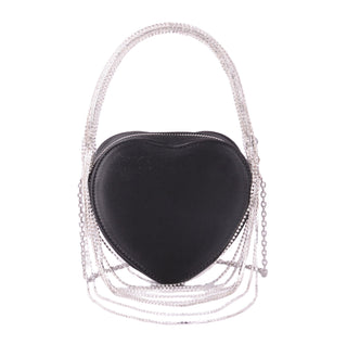 Heart Shaped Bag with Crystal Rope Top Handle - Handbag - mostwantedusa