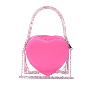 Heart Shaped Bag with Crystal Rope Top Handle - Handbag - mostwantedusa