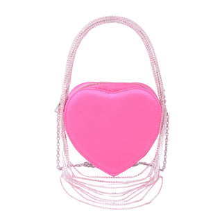 Heart Shaped Bag with Crystal Rope Top Handle - Handbag - mostwantedusa