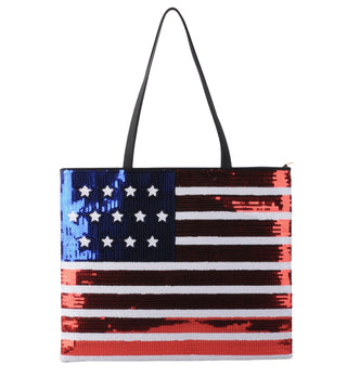 Large American Flag Sequin Pouch - Handbag - mostwantedusa