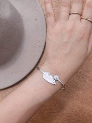 Leaf and Marble Circle Bracelet - Bracelet - mostwantedusa