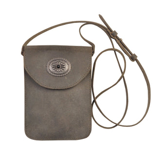 Leather Concho Cellphone Crossbody - Handbag - mostwantedusa