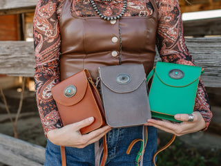 Leather Concho Cellphone Crossbody - Handbag - mostwantedusa