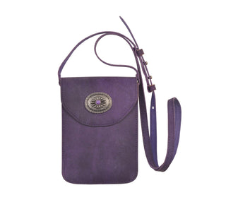 Leather Concho Cellphone Crossbody - Handbag - mostwantedusa