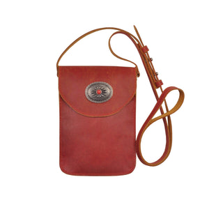 Leather Concho Cellphone Crossbody - Handbag - mostwantedusa