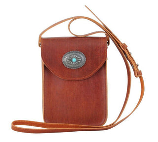 Leather Concho Cellphone Crossbody - Handbag - mostwantedusa