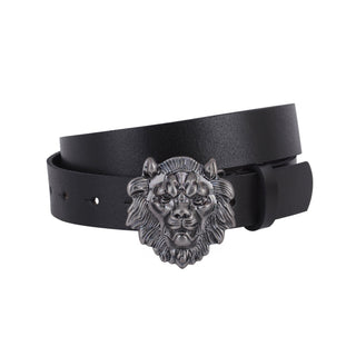 Lion Head Buckle Leather Belt - Belts - mostwantedusa