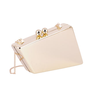 Metallic Chrome Asymmetrical Clutch - Handbag - mostwantedusa