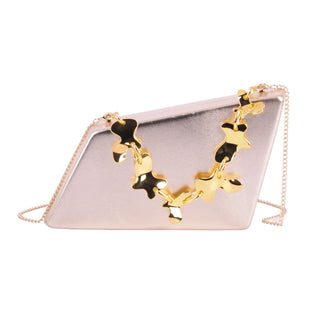 Metallic Faux Leather Asymmetrical Clutch - Handbag - mostwantedusa