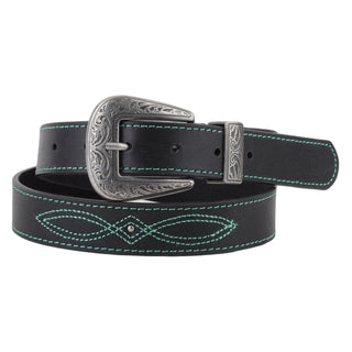 Modern Western Boho Turquoise Stitched Belt - Belt - mostwantedusa