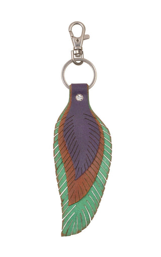 Multi Color Leaf Bag Charm - Small Leather Good - mostwantedusa