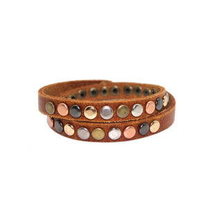 Multi Studded Leather Bracelet - Bracelet - mostwantedusa