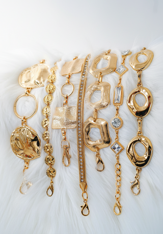 Hammered Gold Square Chain