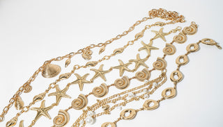 Gold Spiral Seashell Chain Belt