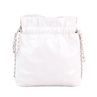 Quilted Metallic Drawstring Bag with Chains - Handbag - mostwantedusa