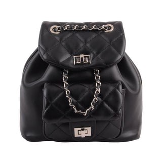 Quilted Mini Backpack with Chain - Handbag - mostwantedusa