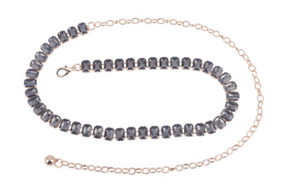 Rectangle Rhinestone Chain Belt - Belts - mostwantedusa