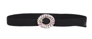 Rhinestone Floral Buckle Stretch Belt - Belts - mostwantedusa