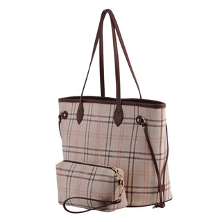 Royal Stewart Plaid Large Tote With Matching Pouch - Lunch Boxes & Totes - mostwantedusa