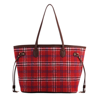 Royal Stewart Plaid Large Tote With Matching Pouch - Lunch Boxes & Totes - mostwantedusa