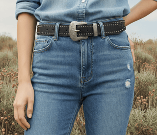 Scalloped Black Western Belt - Belt - mostwantedusa