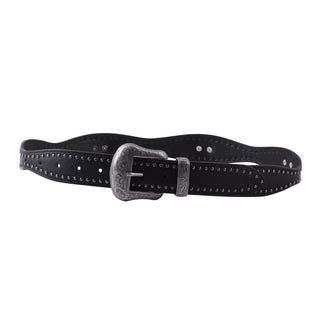 Scalloped Black Western Belt - Belt - mostwantedusa