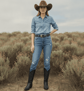 Scalloped Black Western Belt - Belt - mostwantedusa