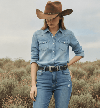 Scalloped Black Western Belt - Belt - mostwantedusa