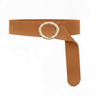 Sienna Suede Wrap Belt with Oversized Oval Buckle - Belt - mostwantedusa